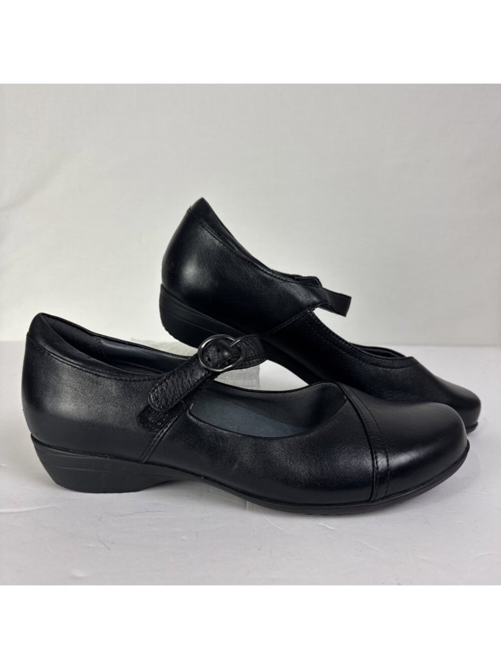 Dansko Fawna Black Leather Mary Jane Shoes size 41 US 10.5/11 hook n loop strap